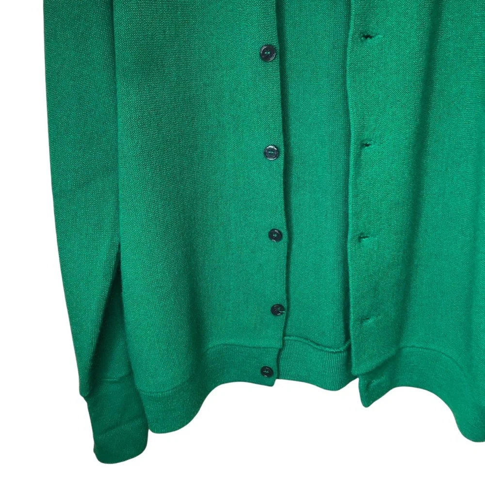 Vintage Izod of London Lacoste Cardigan Men’s Medium Green Alligator Logo Preppy - Picture 5 of 10